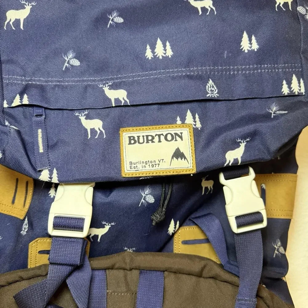 Burton Hiking Backpack Adjustable Straps Animal Print Buckle Closure Rucksack